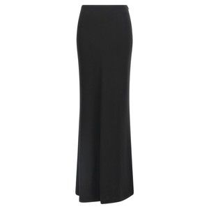 Alessandra Rich Fluid Black Silk Crepe Maxi Skirt With Lined Elegance - NWT